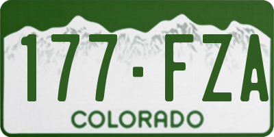 CO license plate 177FZA