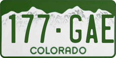 CO license plate 177GAE