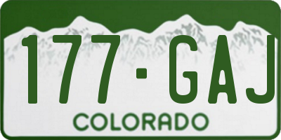 CO license plate 177GAJ
