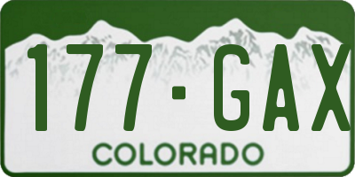 CO license plate 177GAX