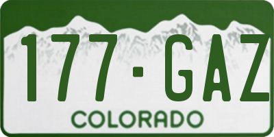 CO license plate 177GAZ