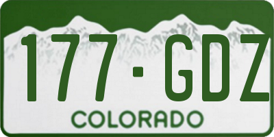 CO license plate 177GDZ