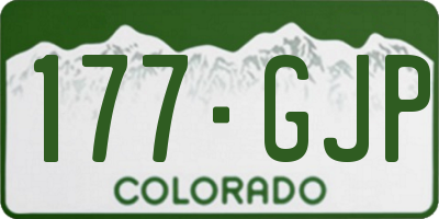 CO license plate 177GJP