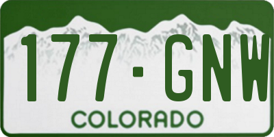 CO license plate 177GNW