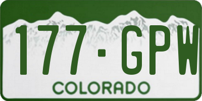 CO license plate 177GPW