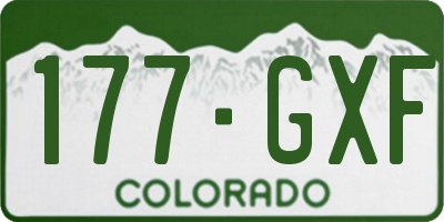 CO license plate 177GXF