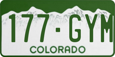 CO license plate 177GYM