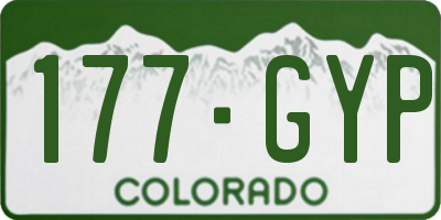 CO license plate 177GYP