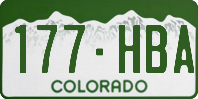 CO license plate 177HBA