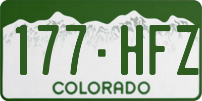 CO license plate 177HFZ