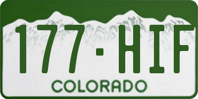 CO license plate 177HIF