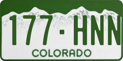 CO license plate 177HNN