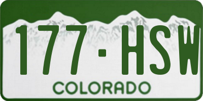 CO license plate 177HSW