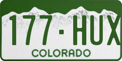 CO license plate 177HUX
