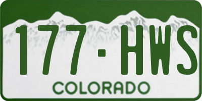 CO license plate 177HWS