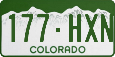 CO license plate 177HXN