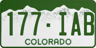 CO license plate 177IAB