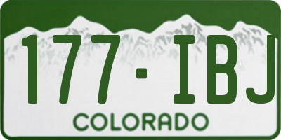 CO license plate 177IBJ