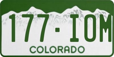 CO license plate 177IOM