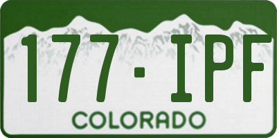 CO license plate 177IPF