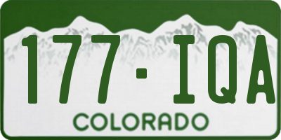 CO license plate 177IQA