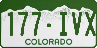 CO license plate 177IVX