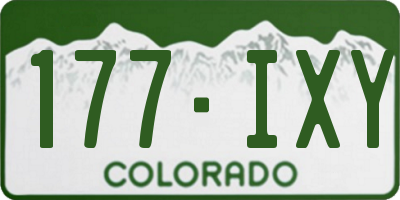 CO license plate 177IXY