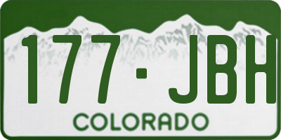 CO license plate 177JBH