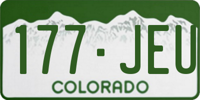 CO license plate 177JEU