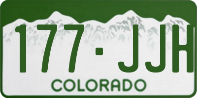 CO license plate 177JJH
