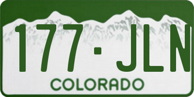 CO license plate 177JLN