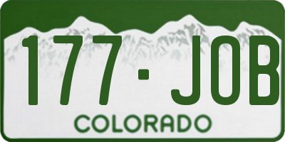 CO license plate 177JOB