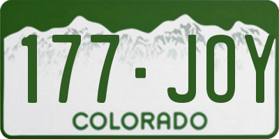 CO license plate 177JOY