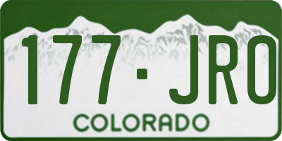 CO license plate 177JRO