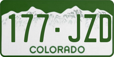 CO license plate 177JZD