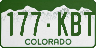 CO license plate 177KBT