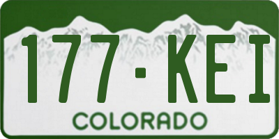 CO license plate 177KEI