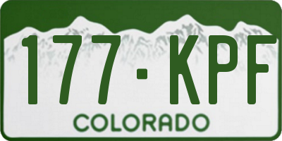 CO license plate 177KPF