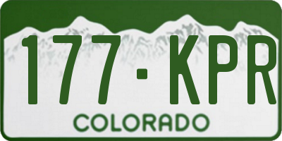 CO license plate 177KPR