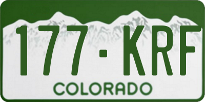 CO license plate 177KRF
