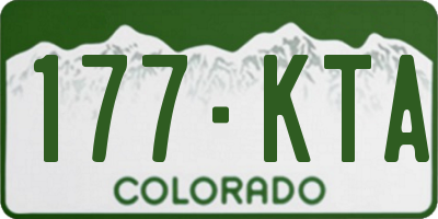 CO license plate 177KTA