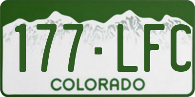 CO license plate 177LFC