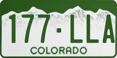 CO license plate 177LLA