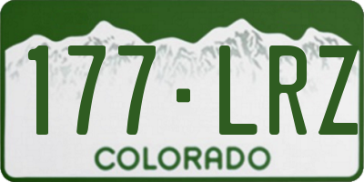CO license plate 177LRZ
