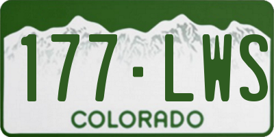 CO license plate 177LWS