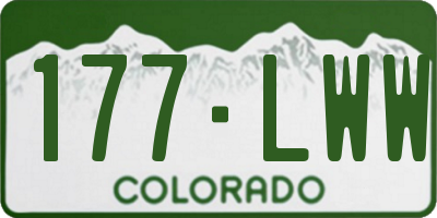 CO license plate 177LWW