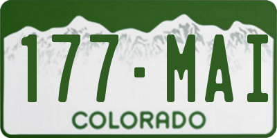CO license plate 177MAI
