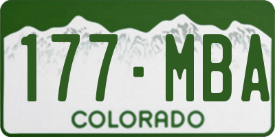 CO license plate 177MBA
