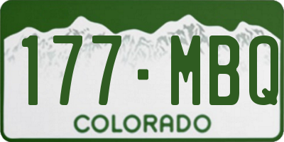 CO license plate 177MBQ
