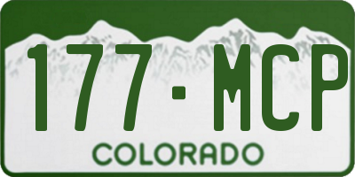 CO license plate 177MCP